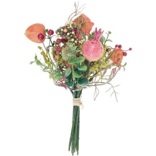 Floristik24 Artificial flower bouquet physalis globe thistle pomegranate decoration 21cm