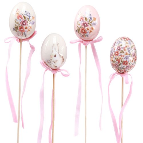 Floristik24 Flower stick Easter eggs on stick with motifs 4×5.5cm 6 pcs
