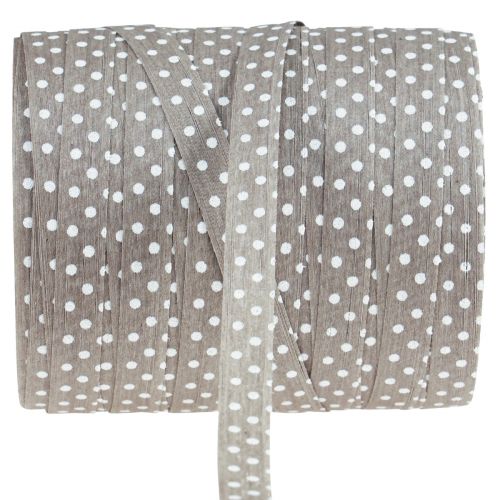 Gift ribbon dotted cotton ribbon brown 10mm 100m