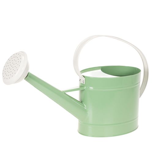 Metal decorative watering can, retro pastel green with white accents, for garden, balcony, and indoor use, 52.5x15x30cm buy online | Floristik24.ie
