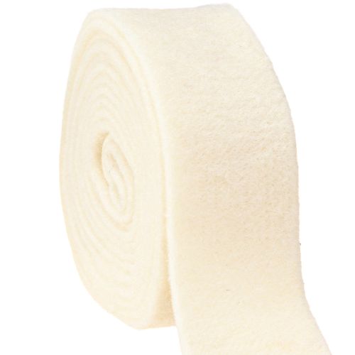 Floristik24 Felt ribbon white 7.5cm, 5m