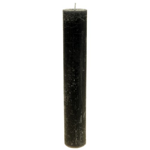 Floristik24 Large candles, solid-colored candles, anthracite, 50x300mm, 4 pieces