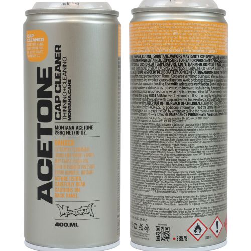 Product Acetone spray cleaner + thinner Montana Cap Cleaner 400ml