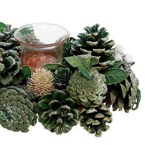 Floristik24 Advent arrangement 45cm green for 4 tea lights