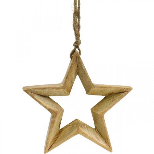 Floristik24 Advent decoration star made of wood Christmas decoration star H14.5cm