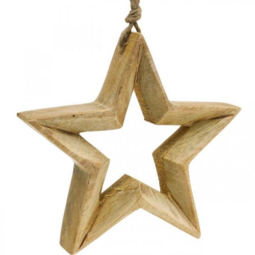 Floristik24 Advent decoration star made of wood Christmas decoration star H14.5cm