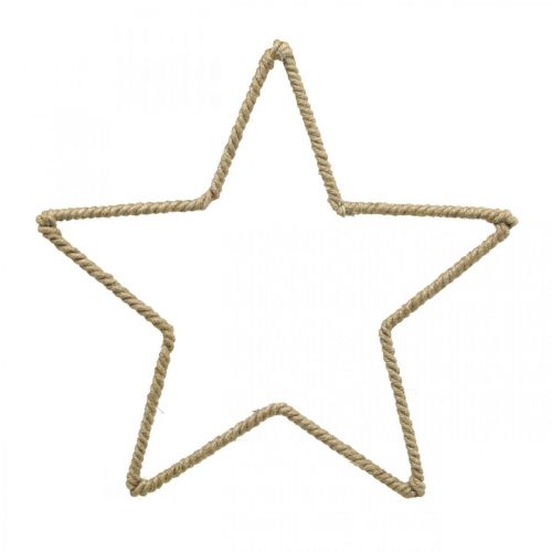 Advent decoration, Christmas decoration star, decorative star jute B24.5cm 5pcs