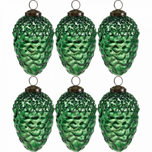 Floristik24 Advent decoration, decorative cones, autumn fruits real glass, antique look Ø7cm H11.5cm 6pcs