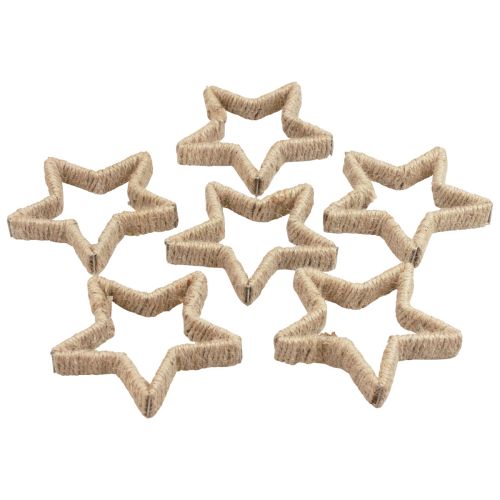 Floristik24 Advent decoration Christmas decoration star decorative star jute 13.5cm 6pcs
