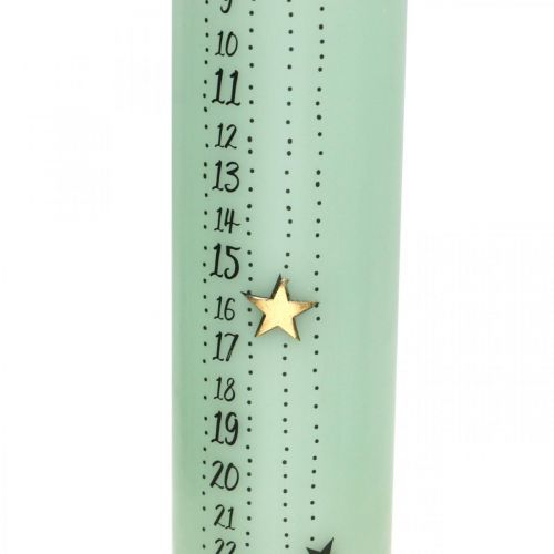 Floristik24 Advent calendar candle light green pillar candle 250/50mm