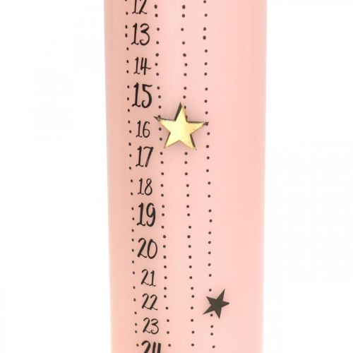 Product Advent calendar candle pink pillar candle advent 250/50mm
