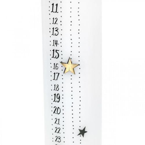 Floristik24 Advent Calendar Candle White Pillar Candle Christmas 250/50mm