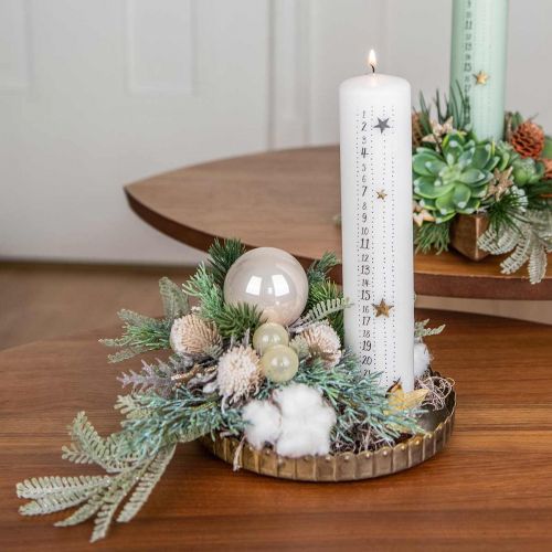 Product Advent Calendar Candle White Pillar Candle Christmas 250/50mm