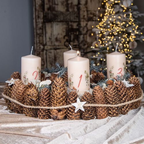 Product Advent wreath candle set 1-4 cream Christmas motif RAL quality Made in Germany 130/70mm 4pcs
