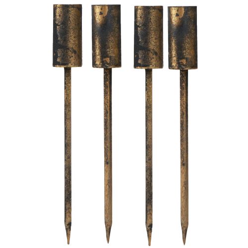 Floristik24 Advent Candle Holder Vintage Gold For Taper Candles Ø23mm 4pcs