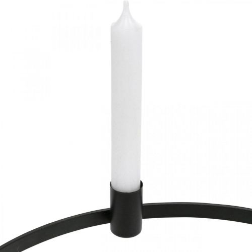 Floristik24 Candle ring rod candles candle holder metal black Ø35cm