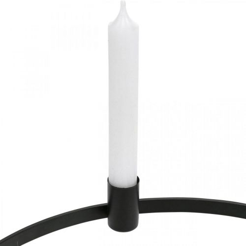 Product Candle ring rod candles candle holder metal black Ø35cm