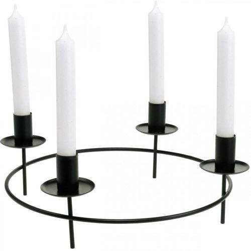 Product Candle ring rod candles candle holder black Ø28cm H11cm