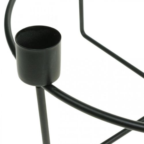 Floristik24 Candlestick for 4 candles black metal H11cm Ø24.5cm
