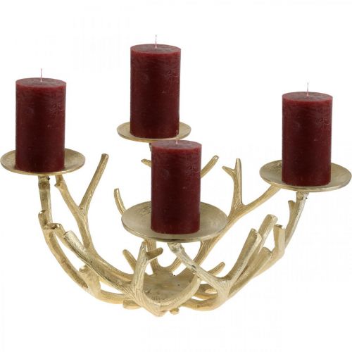 Floristik24 Advent wreath modern metal candlestick antler golden Ø49cm