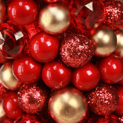 Product Advent wreath red gold ball wreath Christmas Ø33cm