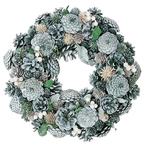 Advent wreath with cones green Ø35cm | Floristik24.ie