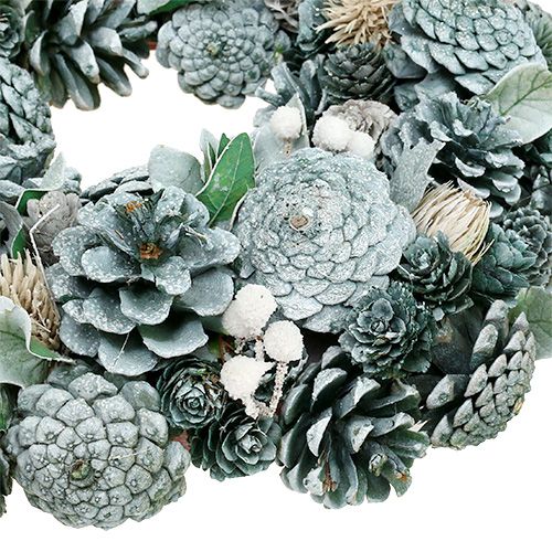 Advent wreath with cones green Ø35cm | Floristik24.ie