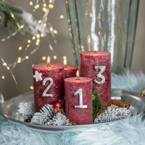 Floristik24 Advent Numbers Candles Candle Pin Numbers Advent 4.5cm 4pcs