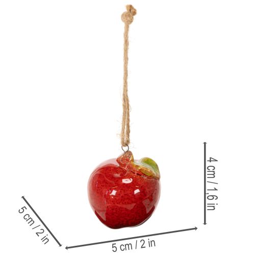 Autumn decoration apple ceramic for hanging 5cm 4pcs | Floristik24.ie