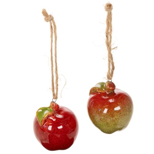 Autumn decoration apple ceramic for hanging 5cm 4pcs | Floristik24.ie