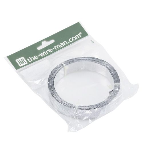 Product Aluminum flat wire ribbon, matte silver, 20mm x 5m - decorative ribbon, crafting, DIY