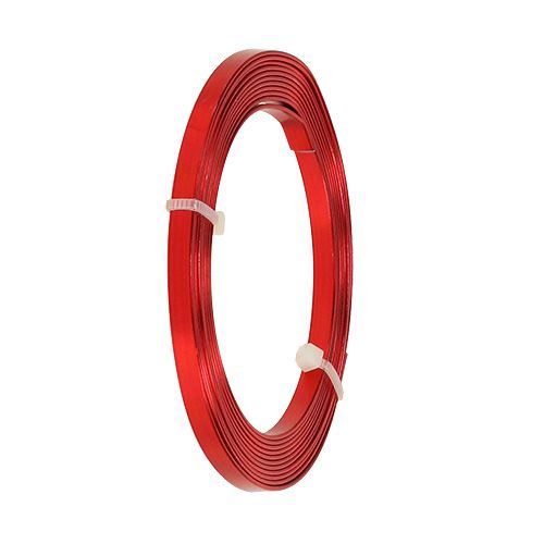 Product Aluminum flat wire red 5mm x 1mm 2.5m