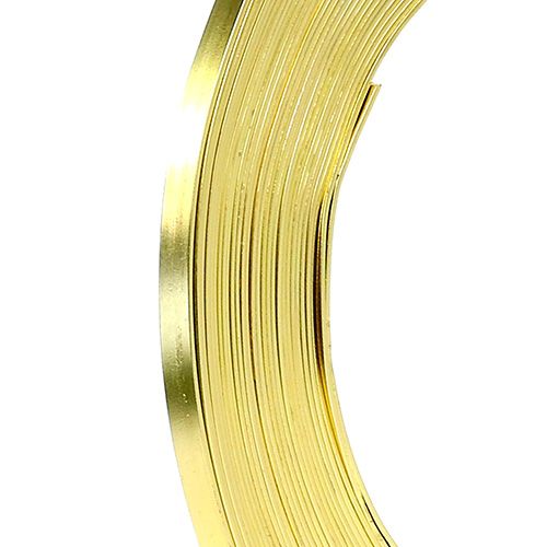 Floristik24 Aluminum flat wire gold 5mm 10m