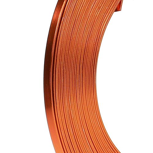 Floristik24 Aluminum flat wire Orange 5mm 10m