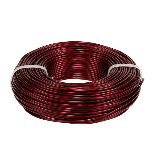 Floristik24 Aluminum wire Ø2mm, 60m, 500g, Bordeaux color - Versatile craft wire for decoration and DIY projects