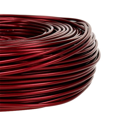 Product Aluminum wire Ø2mm, 60m, 500g, Bordeaux color - Versatile craft wire for decoration and DIY projects
