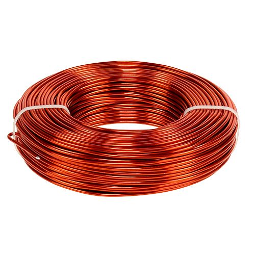Product Aluminum wire Ø2mm, 500g, 60m in orange - Flexible craft wire for floristry and decoration