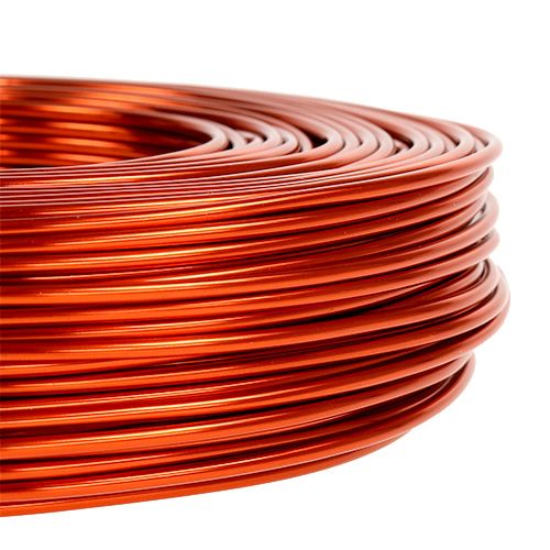Product Aluminum wire Ø2mm, 500g, 60m in orange - Flexible craft wire for floristry and decoration