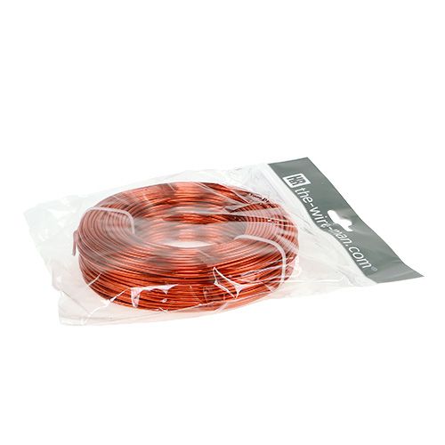 Product Aluminum wire Ø2mm, 500g, 60m in orange - Flexible craft wire for floristry and decoration