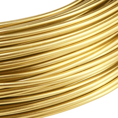 Product Gold aluminum wire, 2mm, 60m, 500g, bendable wire for decoration and jewelry.