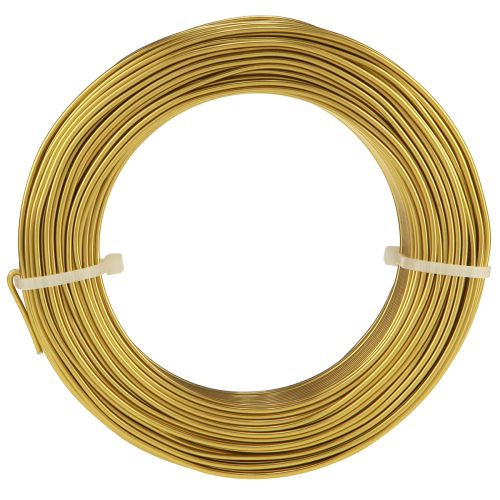 Product Gold aluminum wire, 2mm, 60m, 500g, bendable wire for decoration and jewelry.