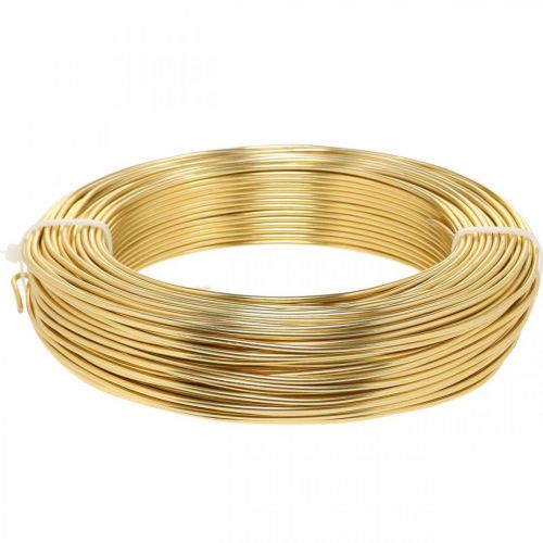 Product Flexible gold aluminum wire 2mm - Craft wire for DIY, jewelry &amp; decoration - Robust &amp; dimensionally stable 500g 60m