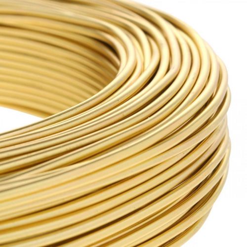 Product Aluminum wire gold Ø2mm deco wire craft wire round 500g 60m