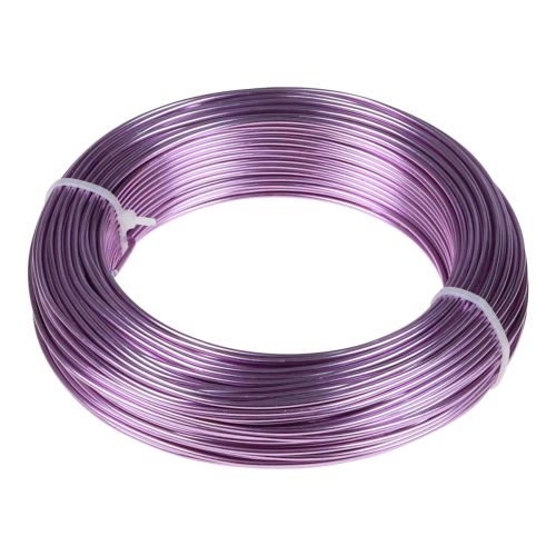 Floristik24 Aluminum wire purple Ø2mm jewelry wire lavender round 500g 60m