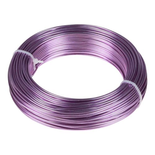 Product Purple aluminum wire, 2mm, for jewelry & decoration, lavender-colored craft wire, 500g - 60m