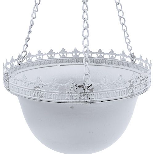 Floristik24 Hanging hanging basket white Ø23cm H21cm