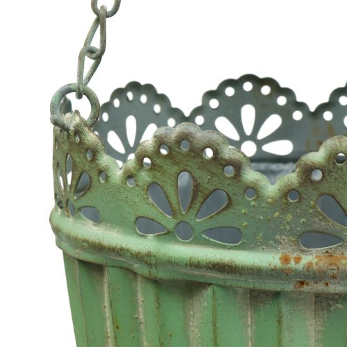 Floristik24 Hanging basket antique green Ø19/15cm 2pcs