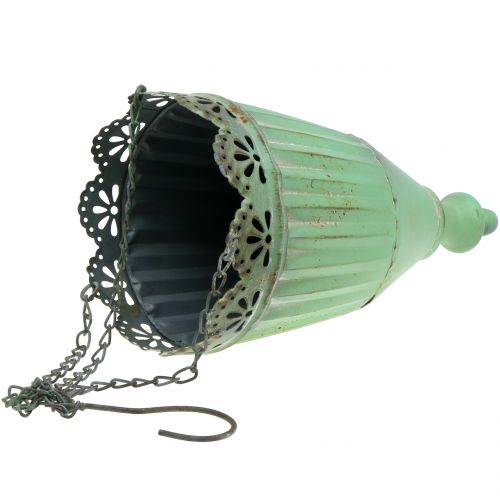 Floristik24 Hanging basket antique green Ø19/15cm 2pcs