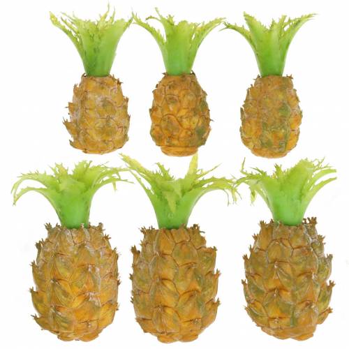 Floristik24 Mini Pineapple Set Decorative Fruit Artificial Tropical Party 6 Pieces