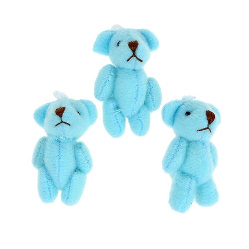 Floristik24 Pendant Bear Light Blue 3.8cm 12 pcs